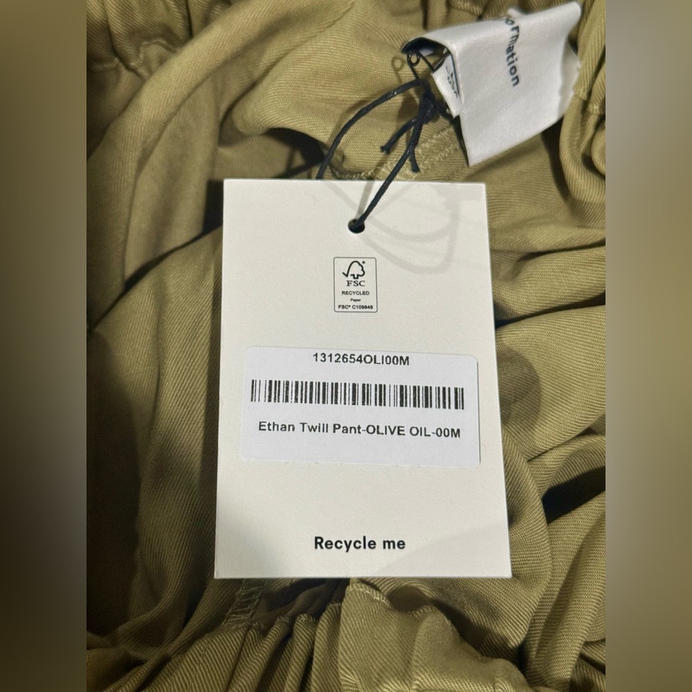 Reformation Olive Twill  Wide Leg Pants - Picture 5 of 7